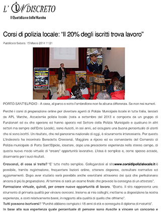 Articolo de L'Indiscreto - 15/03/2014